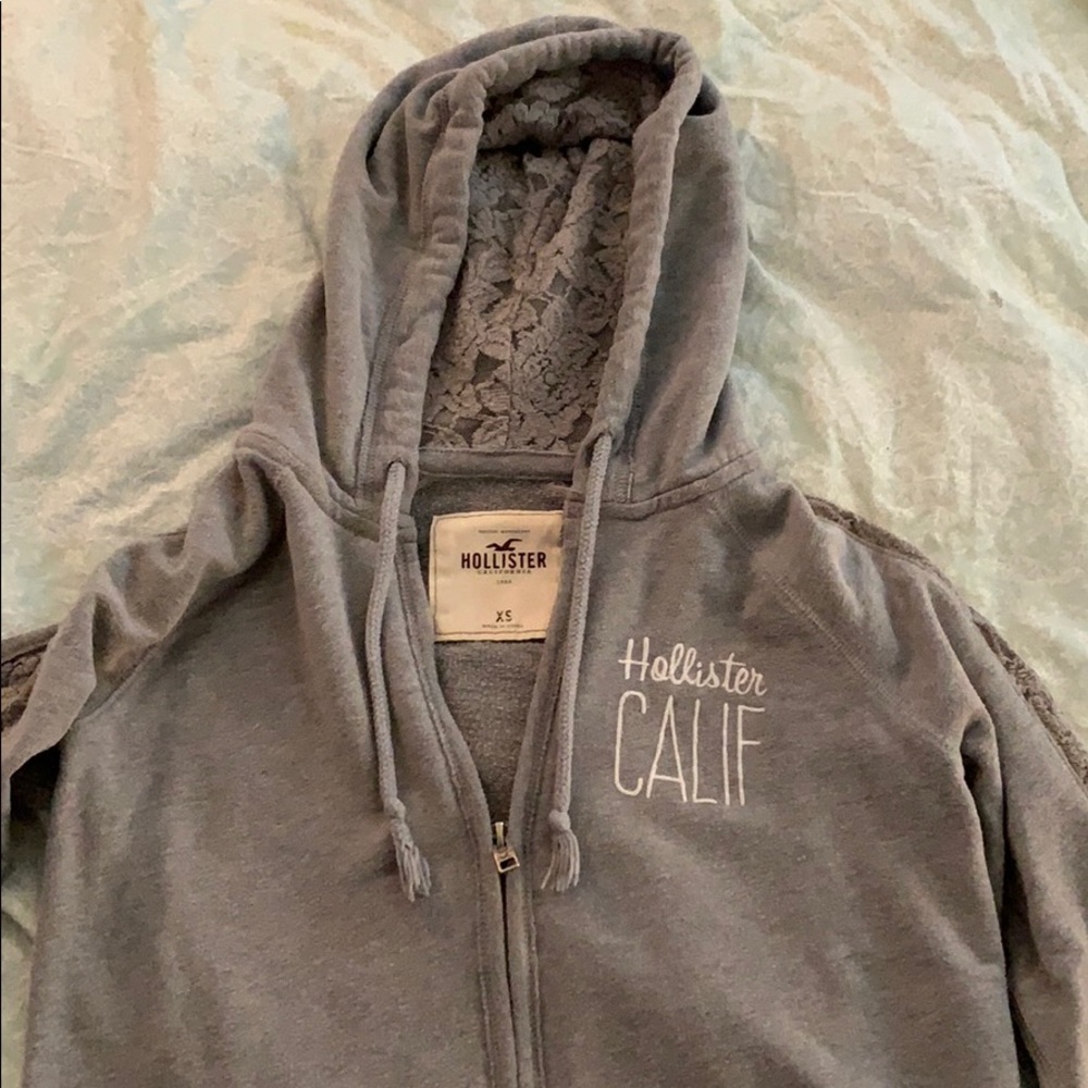 hollister hoodie gray